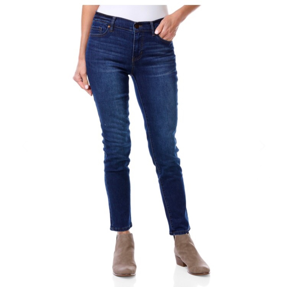 D JEANS Super Stretchy Dark Blue Denim Jeans Sz 10